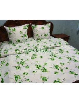Комплект постельного БЯЗЬ оптом и в розницу, Дрібненька квіточка зеленая 0209-3
