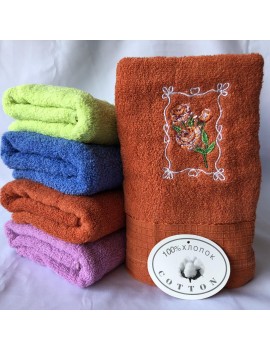 БАННОЕ махровое полотенце с вышивкой дешево . Махровые полотенца оптом 44-1