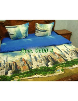Двуспальный комплект постельного белья из ранфорса, рисунок 3Д, 100% хлопок, Арт.0600-4