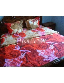 Двуспальный комплект постельного белья из ранфорса, рисунок 3Д, 100% хлопок, Арт. 1254