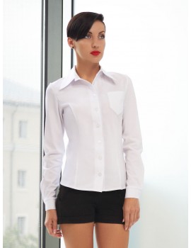 Офисная рубашка с длинным рукавом Марта д/р, белая размеры SML