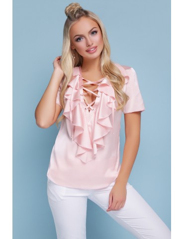 Нарядная персиковая блузка Сиена