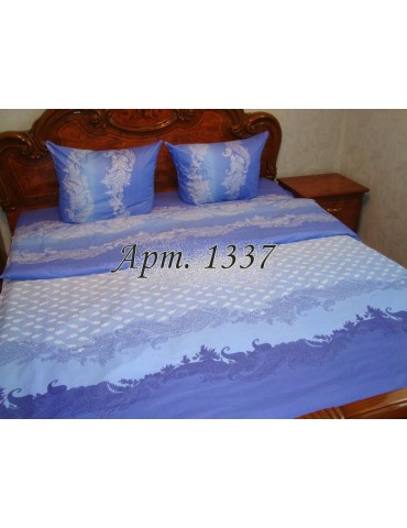 Двуспальный комплект постельного белья из бязи, Синее, Арт. 1337