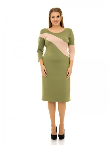 Платье миди "Волна" цвет оливка ДК-1043