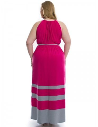Женские сарафаны больших размеров ярко-розового цвета 592