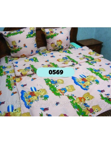 Комплект постельного в детскую кроватку, манеж МИШКИ 0569 М
