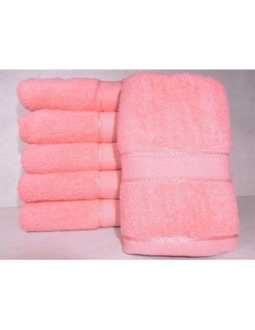 Полотенце однотонное для гостиниц, Розовое, размер 50*90 см (в упаковке 6 шт), Арт. 122