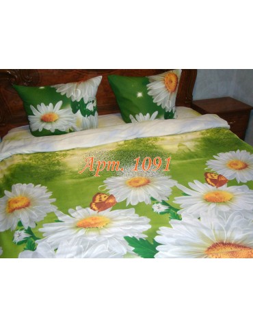 Двуспальный комплект постельного белья из ранфорса, рисунок 3Д, 100% хлопок, Арт.1091