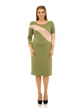 Платье миди "Волна" цвет оливка ДК-1043