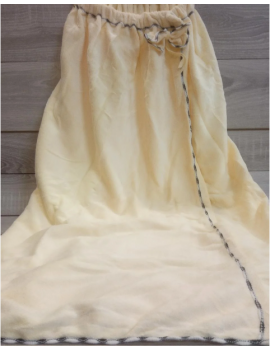 Полотенце-халат из микрофибры на резинке Бантик, цвет Пломбир Арт. 01