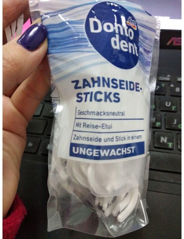 Флоссеры Dontodent Zahnseide-Sticks (зубная палочка с ниткой) упаковка 32 шт. (Германия)