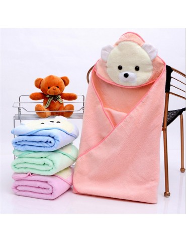 Детское полотенце-уголок для купания "Белый мишка", размер 85*85 см