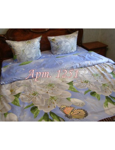 Двуспальный комплект постельного белья из ранфорса, рисунок 3Д, 100% хлопок, Арт.1251