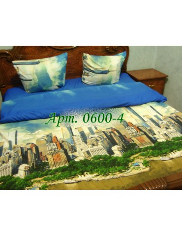 Двуспальный комплект постельного белья из ранфорса, рисунок 3Д, 100% хлопок, Арт.0600-4